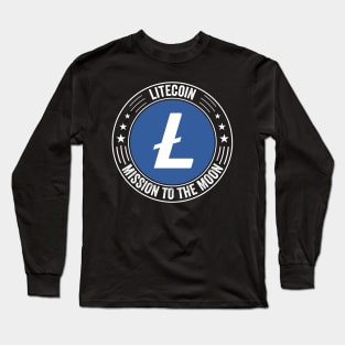 Vintage Litecoin Lite Coin LTC To The Moon Crypto Token Cryptocurrency Wallet Birthday Gift For Men Women Kids Long Sleeve T-Shirt